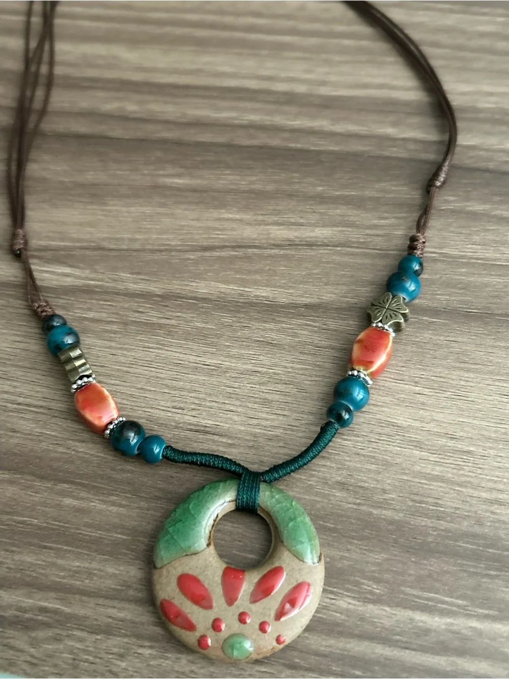 Boho Ceramic Heart Necklace Q1299